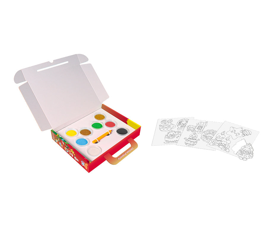JOVI Play&Fun zandschilderset Christmas Ornaments, 12-delig