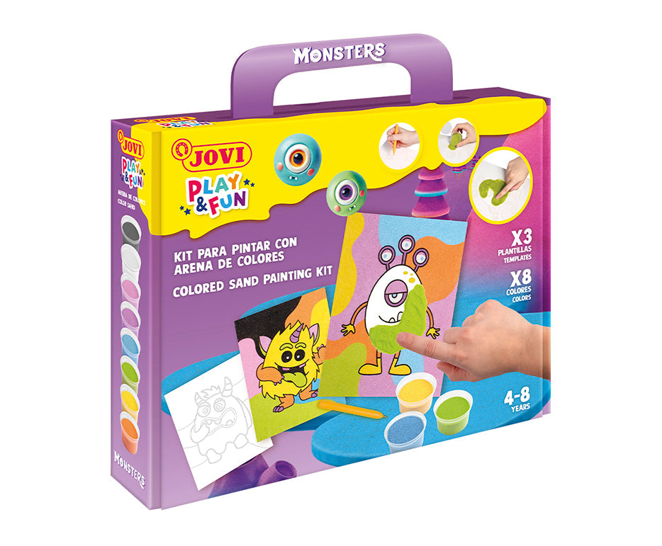 JOVI Play&Fun zandschilderset Monsters, 12-delig