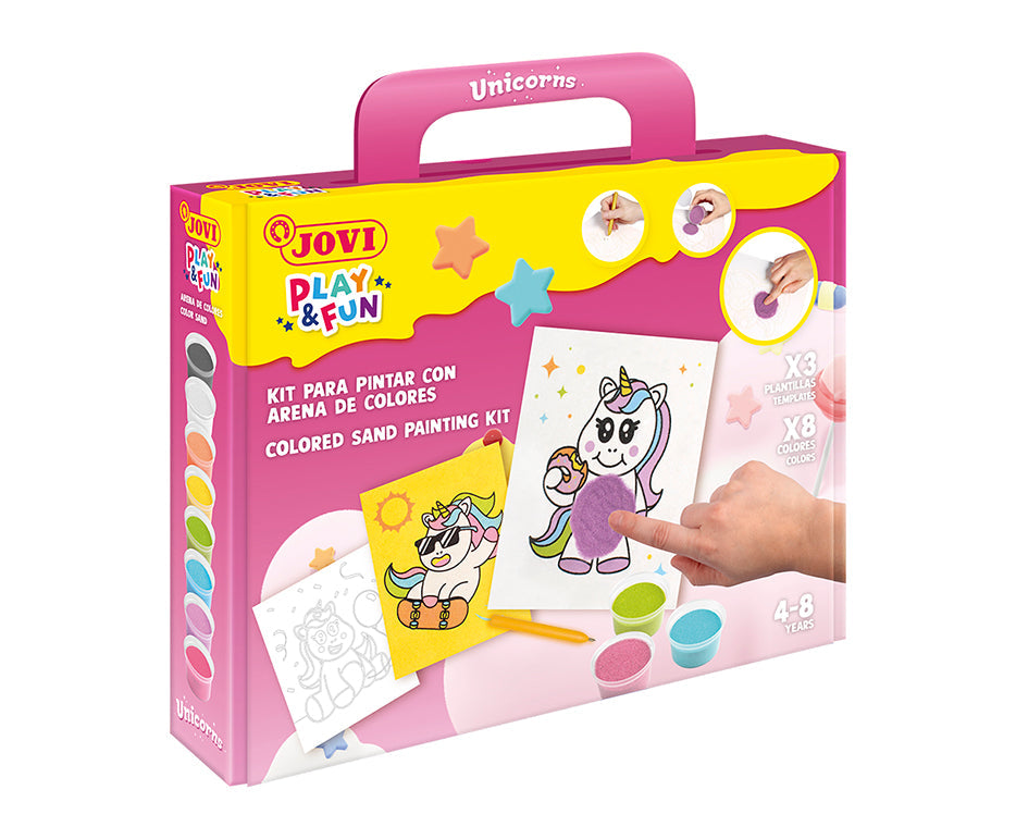 JOVI Play&Fun zandschilderset Unicorns, 12-delig