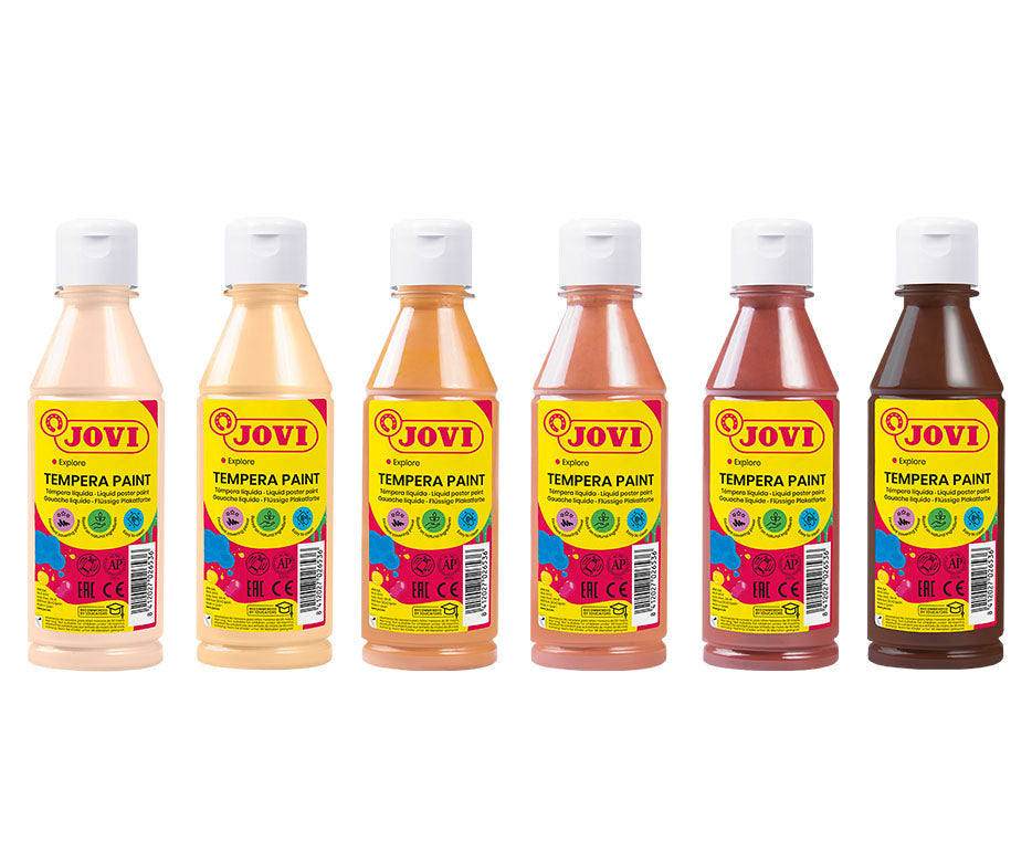 JOVI Premium vloeibare schoolverf huidtinten 6 × 250 ml
