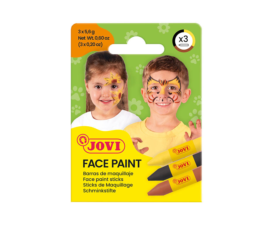 JOVI schminkstiften 3 × 5,6 g, geel, bruin en zwart