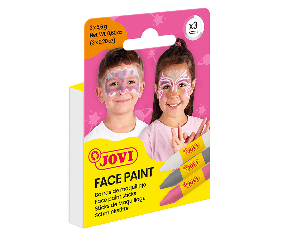 JOVI schminkstiften 3 × 5,6 g, roze, zilver en wit