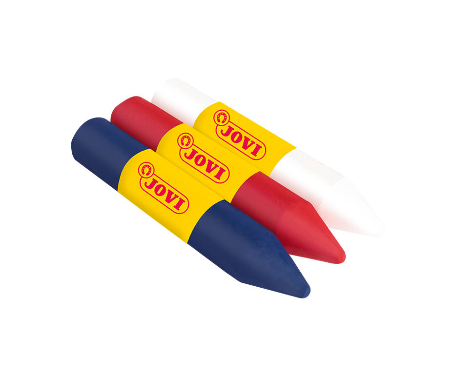 JOVI schminkstiften 3 × 5,6 g, wit, rood en blauw