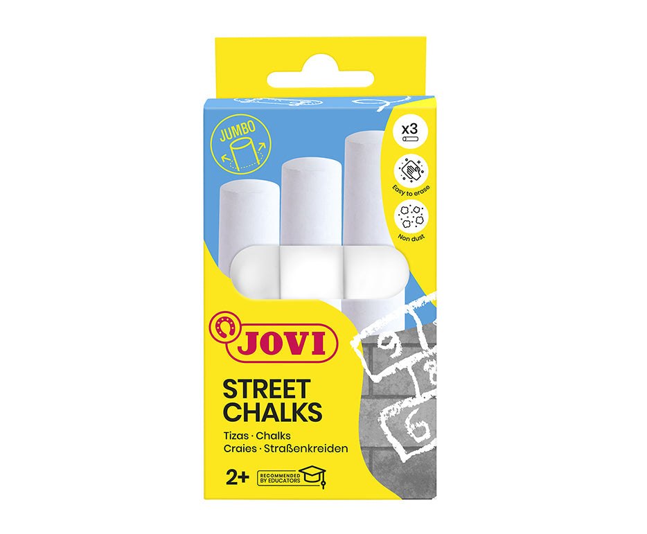 JOVI stoepkrijt jumbo wit, 3 stuks