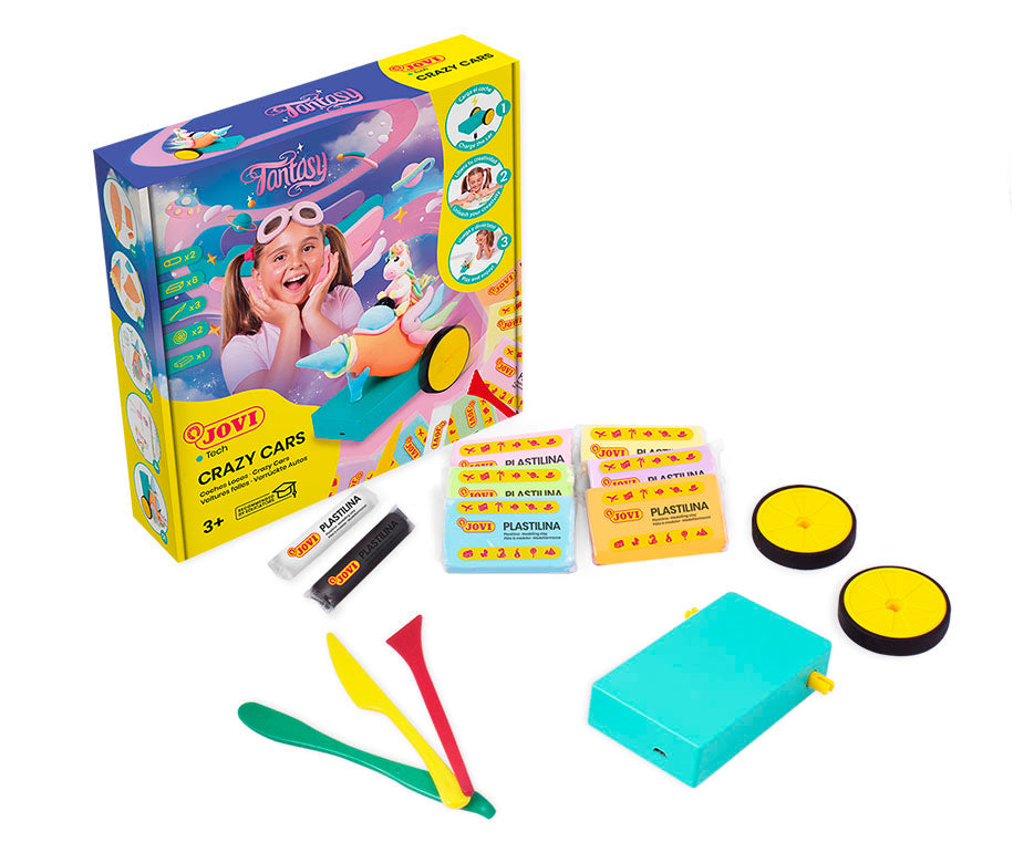 JOVI Tech Crazy Cars Fantasie boetseerset, 14-delig