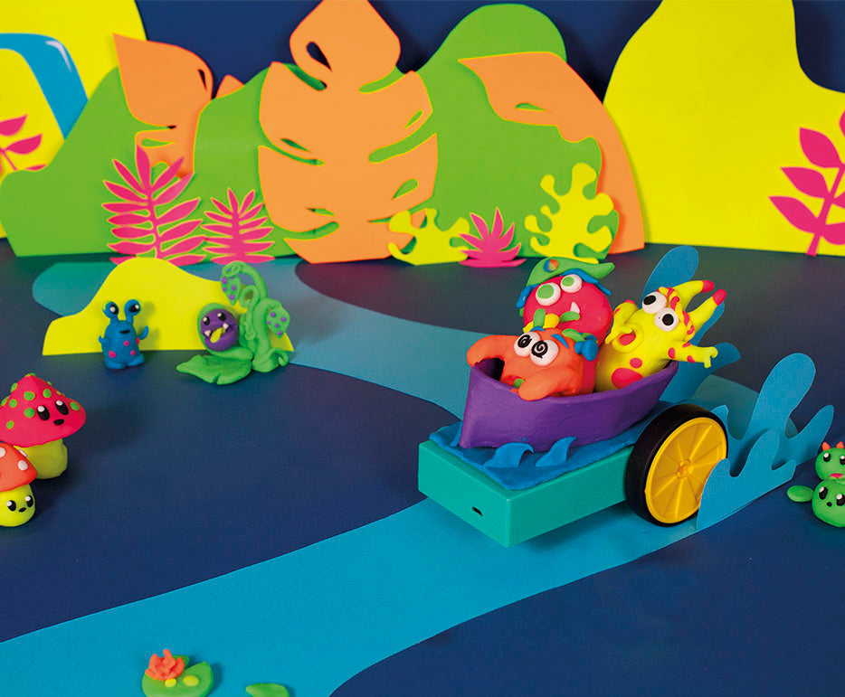 JOVI Tech Crazy Cars Monsters boetseerset, 14-delig