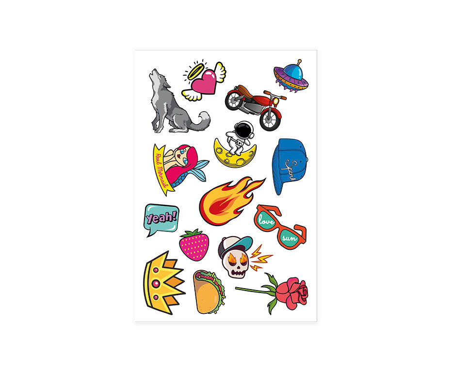 JOVI tijdelijke tattoos voor kinderen, Vlam, 15 stuks