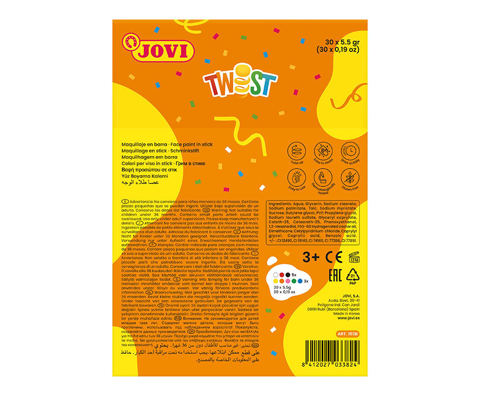 JOVI Twist schminkstiften in display, 30 stuks