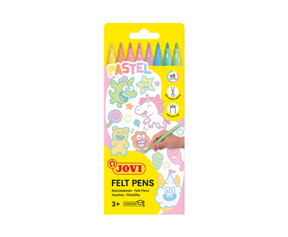 JOVI viltstiften pastel 3 mm, set van 8