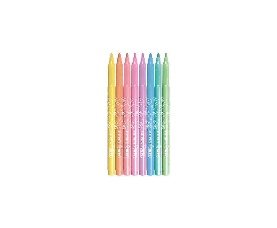 JOVI viltstiften pastel 3 mm, set van 8