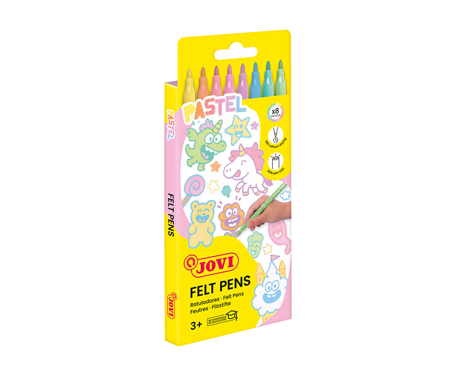 JOVI viltstiften pastel 3 mm, set van 8