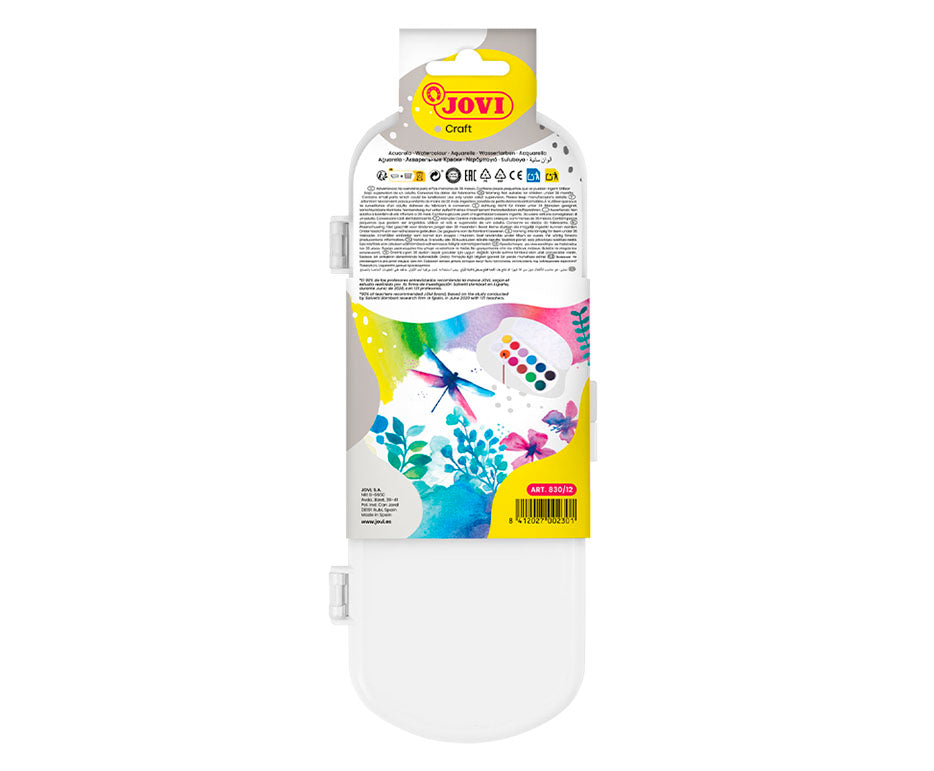 JOVI waterverf Ø 30 mm, 12 napjes met penseel
