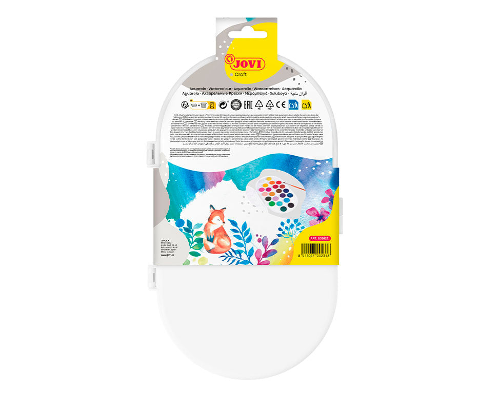 JOVI waterverf Ø 30 mm, 22 napjes met penseel