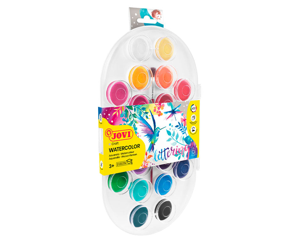 JOVI waterverf Ø 30 mm, 22 napjes met penseel