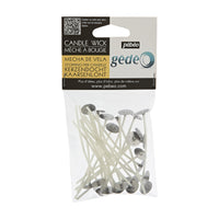 Kaarslonten Pébéo Gédéo met metalen voetje 8 cm, 25 stuks