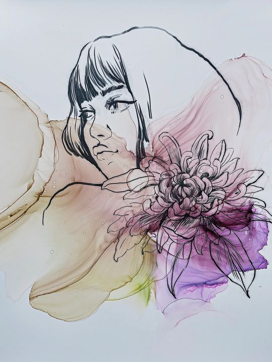 Kamenskaya Ink Set 'Girls and Flowers'