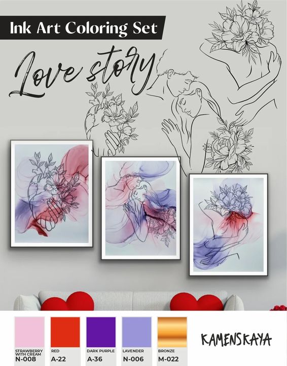 Kamenskaya Ink Set 'Love Story'
