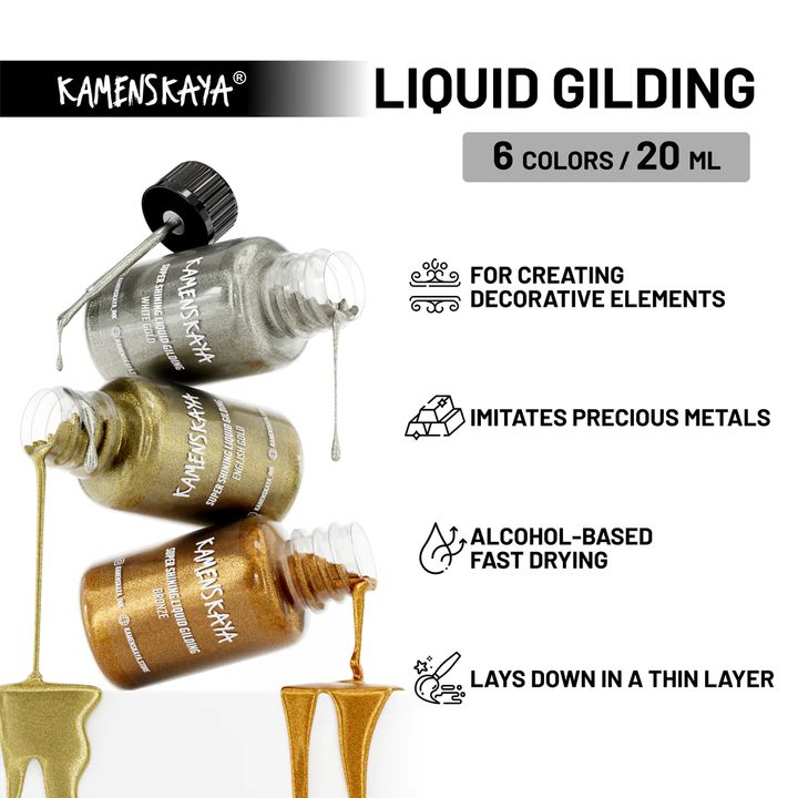Kamenskaya Liquid Metals for Gilding, 100 ml | various shades — image 2
