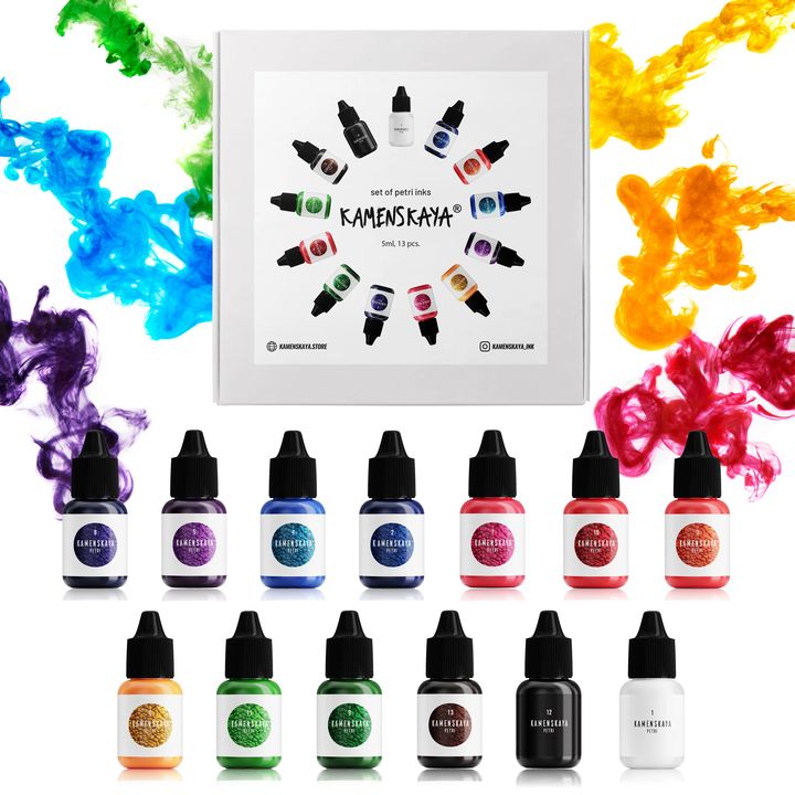 Kamenskaya Mini Petri Inks Set for Resin, 13 x 5 ml — image 1