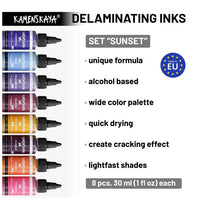 KAMENSKAYA 'Sunset' Delamination Ink Set, 8 x 30 ml - Image 2