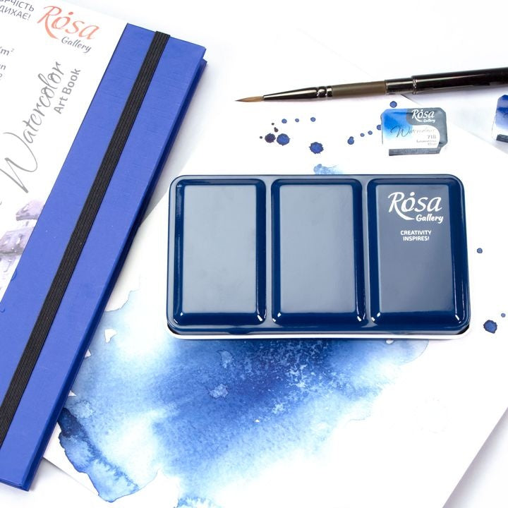 Metalen aquarelverfdoos ROSA Gallery indigo, 12 napjes – afbeelding 5