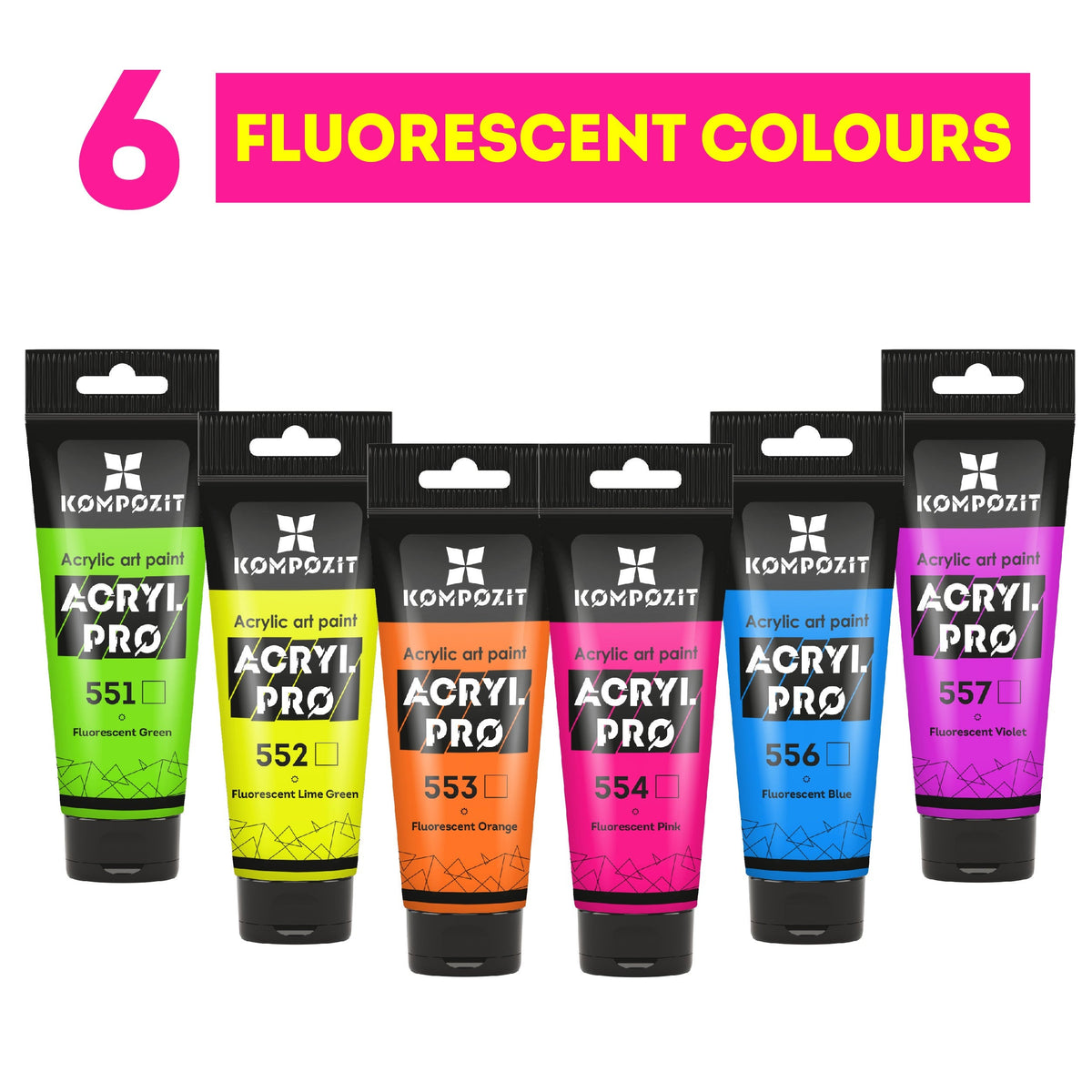 Kompozit ACRYL PRO ART fluorescerende acrylverf 75 ml – afbeelding 2