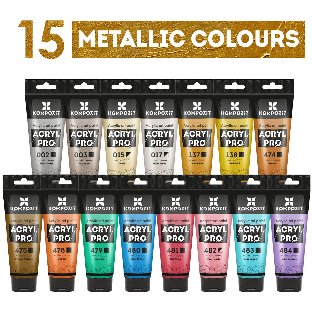 Kompozit ACRYL PRO ART metallic acrylverf 75 ml – afbeelding 2