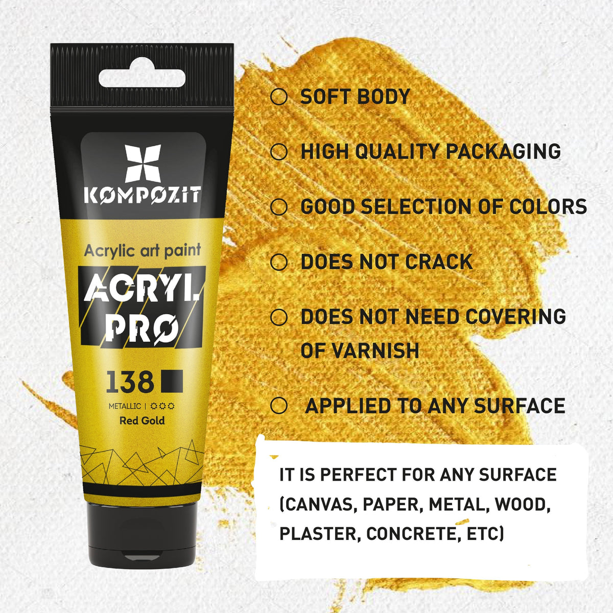 Kompozit ACRYL PRO ART metallic acrylverf 75 ml – afbeelding 5