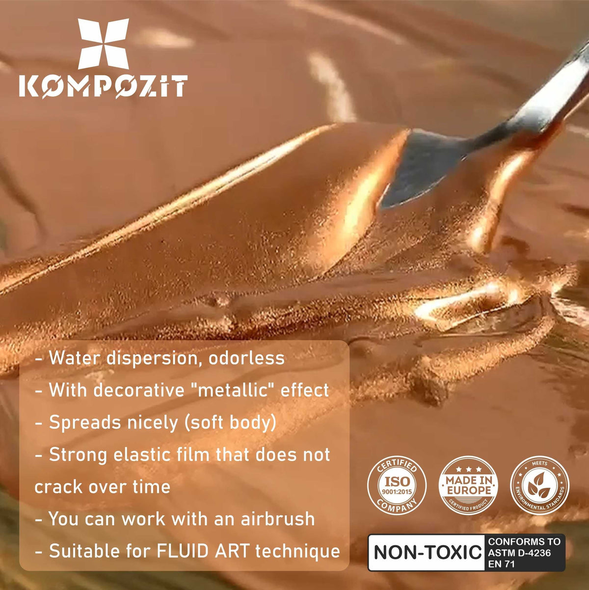 Kompozit ACRYL PRO Metallic Acrylic Paint Set, 9 x 20 ml