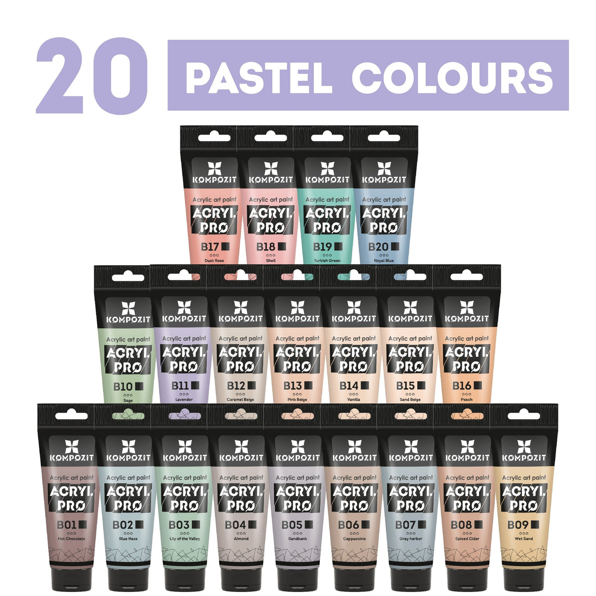 Kompozit ACRYL PRO ART pastel acrylverf, tube 75 ml – afbeelding 2
