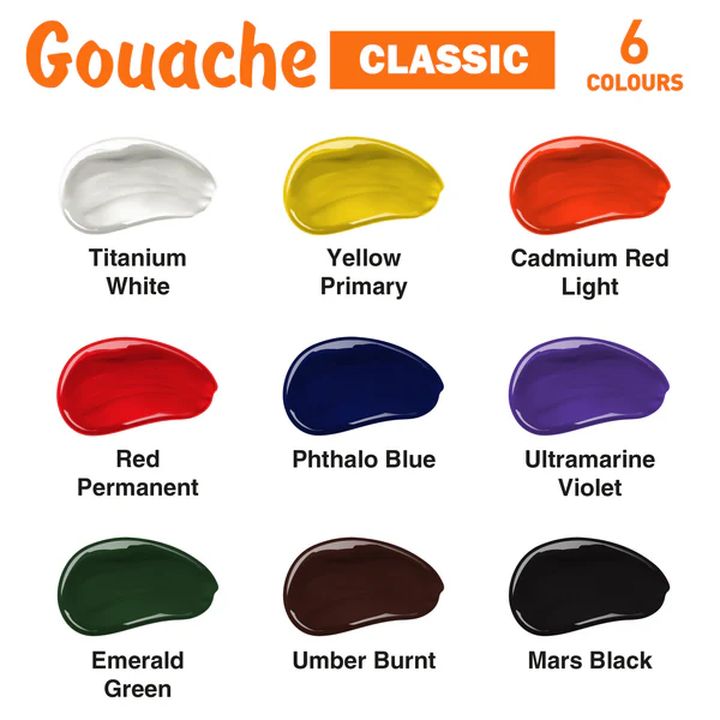 Kompozit Gouache Paint Set CLASSIC 9x20 ml - image 2