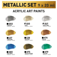 Kompozit ACRYL PRO metallic acrylverfset 9 × 20 ml – afbeelding 2