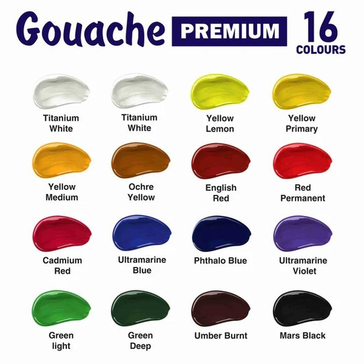 Kompozit PREMIUM ART Gouache Paint Set, 16 x 20 ml — image 2