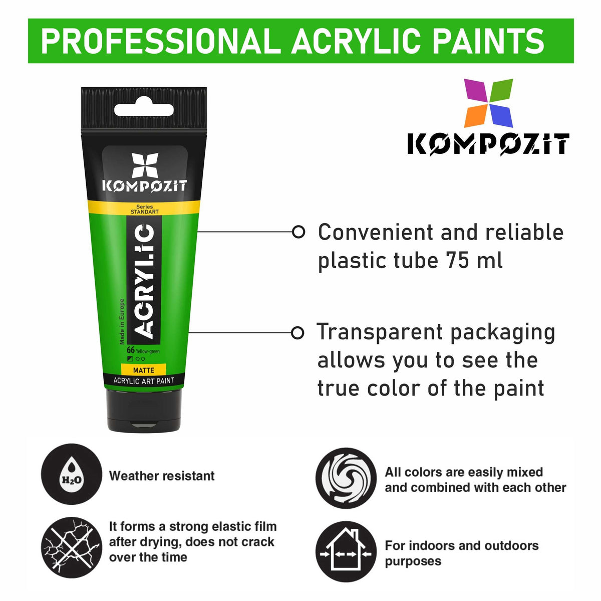 Kompozit STANDART Metallic acrylverf 75 ml – afbeelding 2