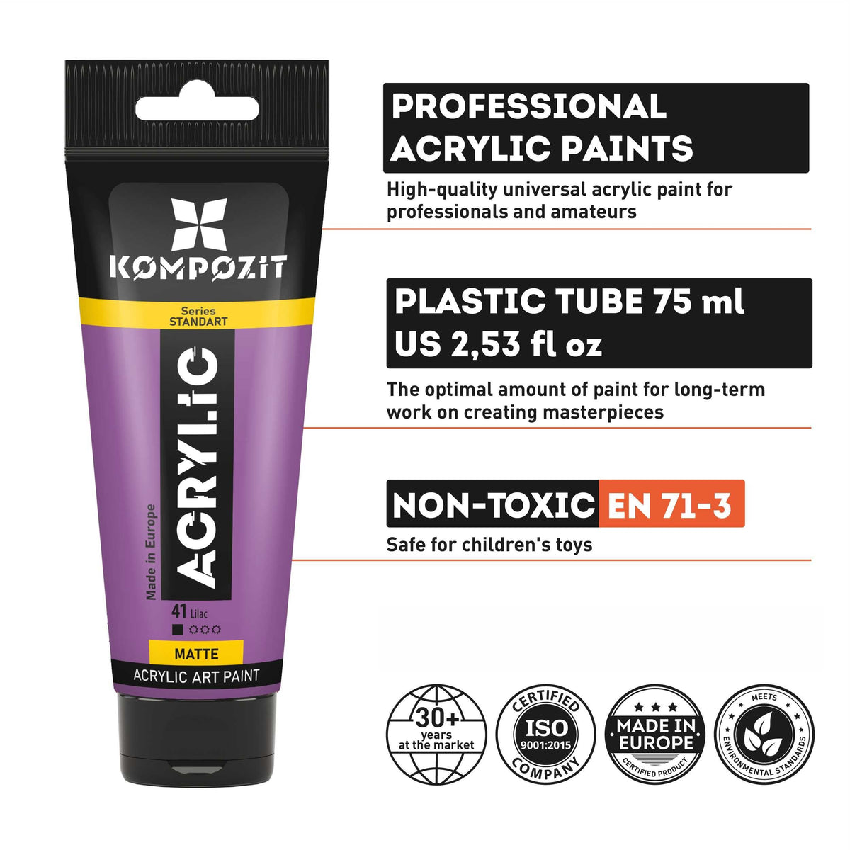 Kompozit STANDART Fluorescent acrylverf 75 ml – afbeelding 3