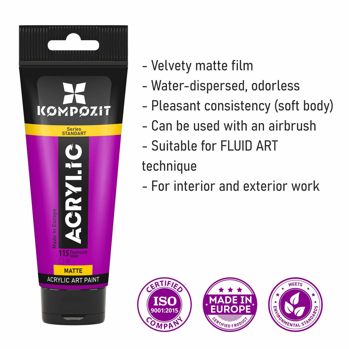Kompozit STANDART Fluorescent acrylverf 75 ml – afbeelding 4
