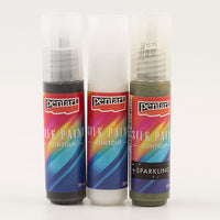 Pentart contourmiddel voor zijde met zilverglitter, 20 ml