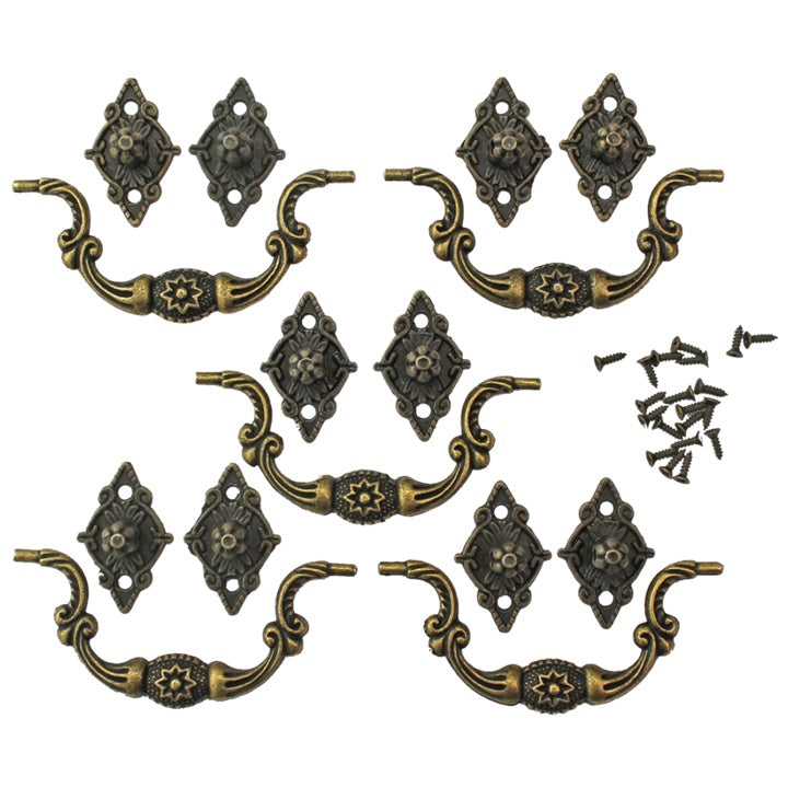 Pentart metalen meubelgrepen brons, 90 × 39 mm, 5 stuks – afbeelding 2