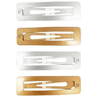 Creativ Company metalen haarclips goud en zilver, 4 stuks