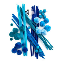 DP Craft knutselset met pompons, chenilledraad en wiebelogen, 80 delen – afbeelding 3