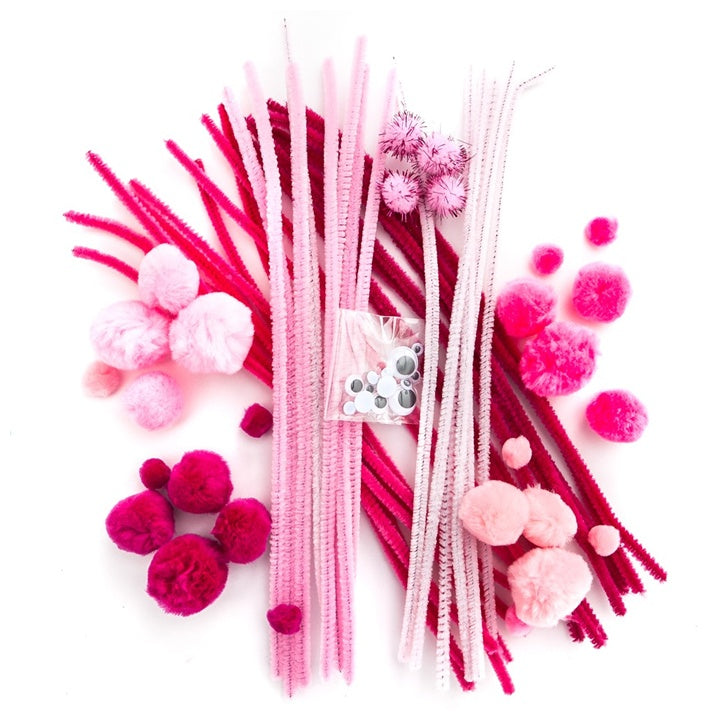 DP Craft knutselset met pompons, chenilledraad en wiebelogen, 80 delen – afbeelding 4