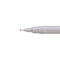uni PIN fineliner 0,5 mm in donkergrijs, lichtgrijs en sepia – afbeelding 3