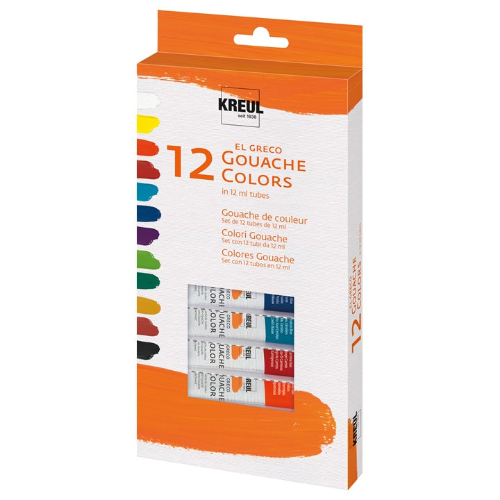 KREUL el Greco gouacheset 12 × 12 ml in tubes