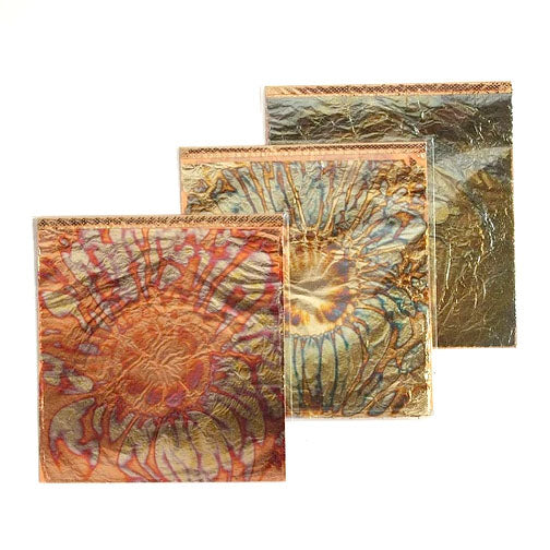 KREUL Red-Gold Decorative Foil, Flowers, 140 x 140 mm, Set of 6 - image 1