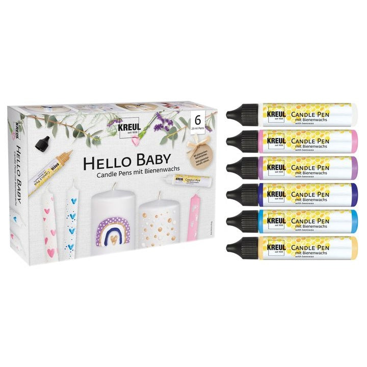 Kreul kaarsenverfstiften Hello Baby, set van 6 × 25 ml