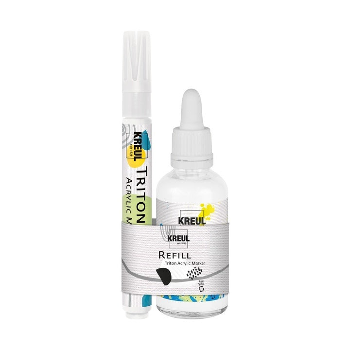 KREUL Triton Acrylic Marker Refill, White Set