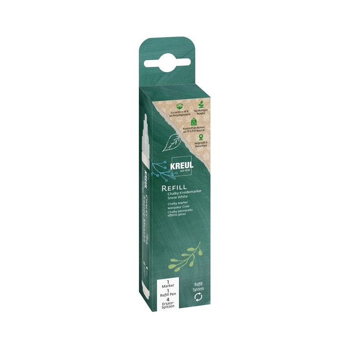 KREUL White Chalk Marker with Refill Accessories, Set of 6