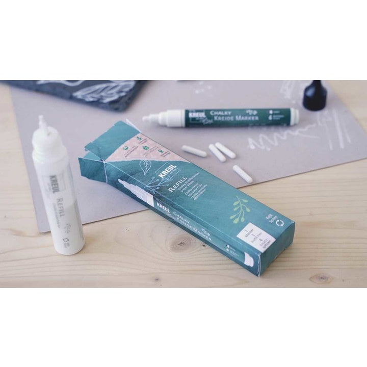 KREUL White Chalk Marker with Refill Accessories, Set of 6