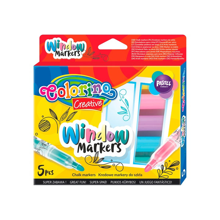 Koh-i-Noor krijtmarkers voor glas, pastel, 2–5 mm, 5 stuks