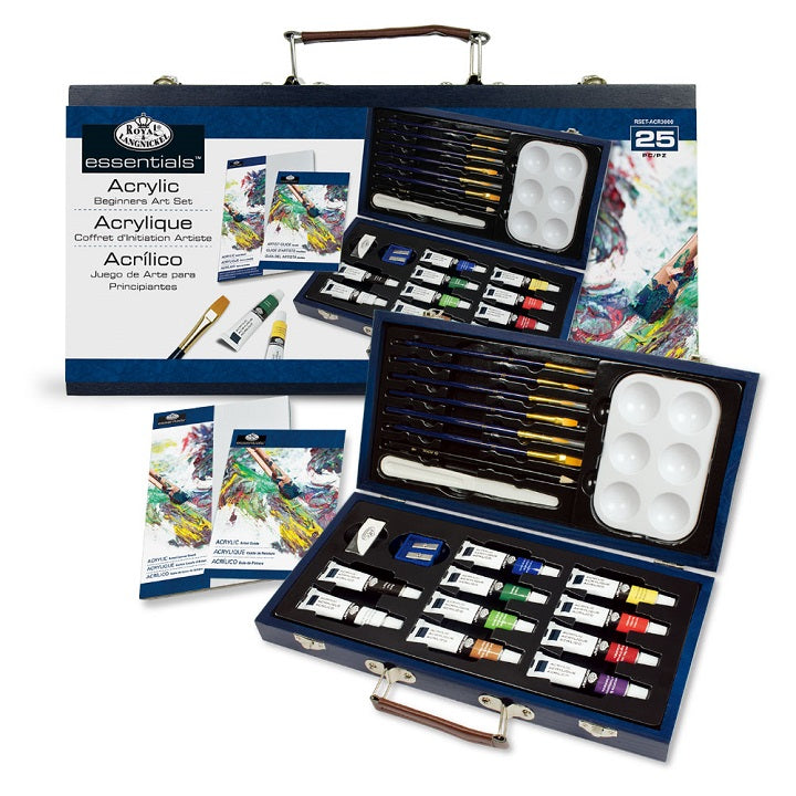 Royal & Langnickel acrylverfset voor beginners in houten kist